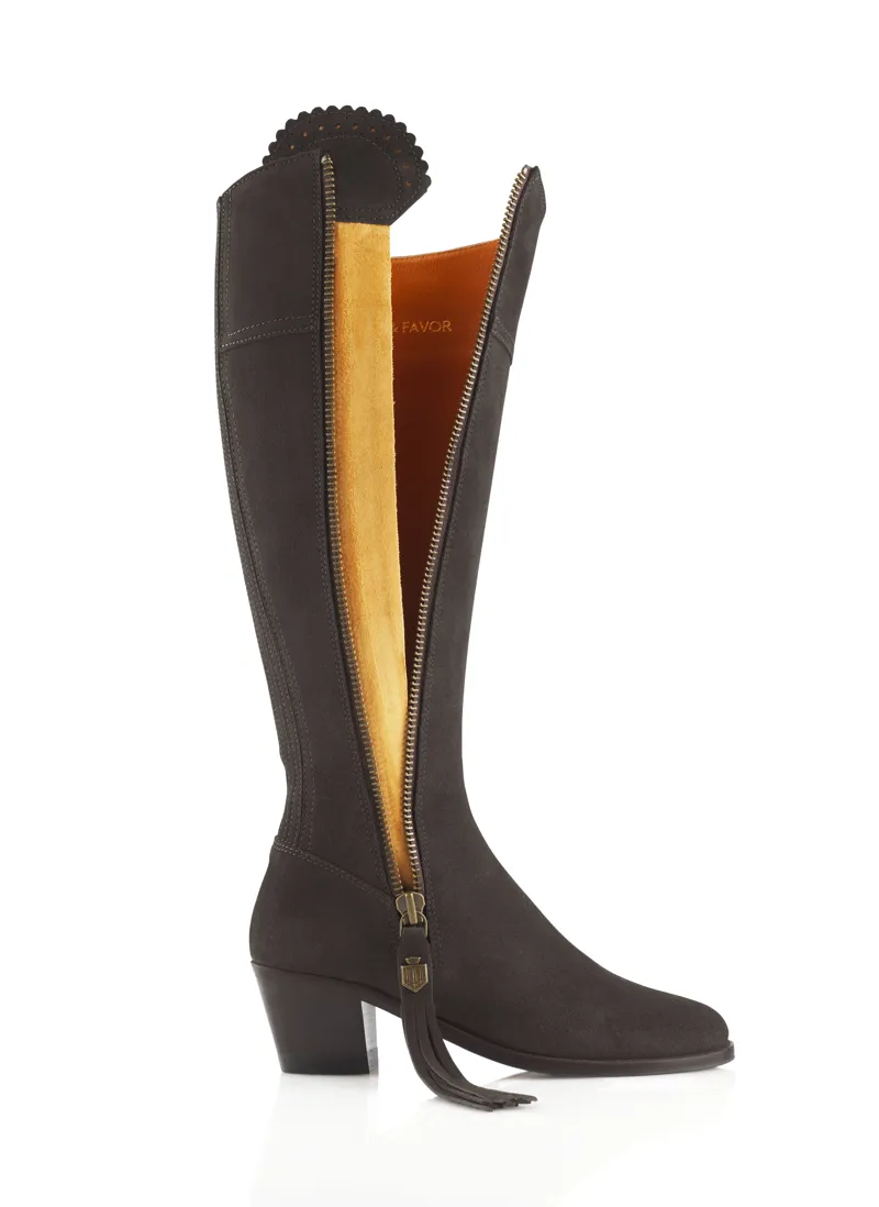 Fairfax and Favor Heeled Regina Suede Regular Fit Chocolate-3